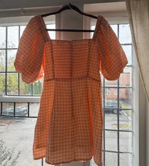 Boutique Orange gingham mini dress thumbnail 3