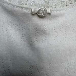 Skims Logo Pointelle Bralette XS Bone Lace Trim Rosette NWT thumbnail 3