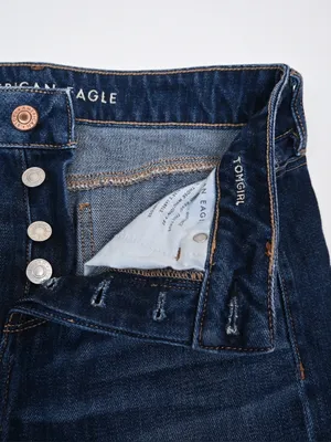 American Eagle Women's 4 Tomgirl Dark Wash Jean thumbnail 8