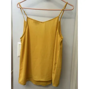 LOFT Outlet Ann Taylor Mustard Yellow Camisole Bow Accent Cami Tank Top Sz S thumbnail 5