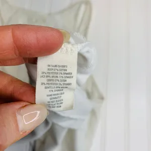 Y2k Aerie White Lace Yoke Racer Tank Top Sz Medium thumbnail 10
