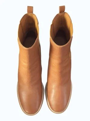 Tory Burch Carson 70mm Chestnut Leather Lug Sole Chelsea Platform Boot Size 10 thumbnail 11