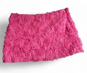 Urban Outfitters UO Lulu Textured Rosette Mini Skirt Pink thumbnail 1