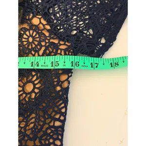 AQUA Lace Mini Dress Sz S Navy Blue‎ Floral Guipure Cocktail Party Wedding Guest thumbnail 8