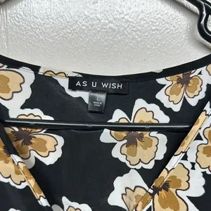 As U Wish Black and Gold Floral Mini Dress thumbnail 2