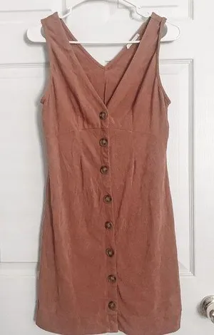 ILLA ILLA salmon corduroy button down dress thumbnail 1