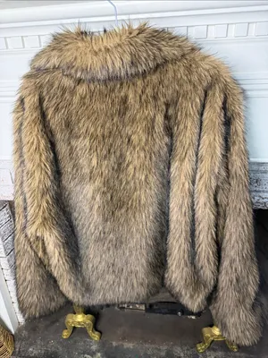 Edikted Size M Women's Faux Fur Jacket - Brown thumbnail 3