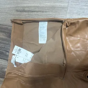 Abercrombie & Fitch Vegan Leather Pull On Leggings in Camel Tan Size Small Long thumbnail 3