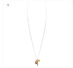 Softball Charm Pendant Necklace Gold thumbnail 3