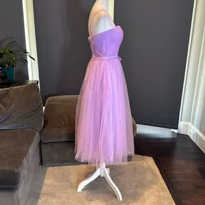 Women’s Tea Length Purple Prom Party Dress CorsetBack Sweetheart Neckline Size 4 thumbnail 4
