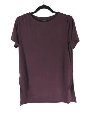 Halogen Womens Plum Short Sleeve High-Low Curved Hem Tunic Top Size S thumbnail 1