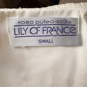 Vintage Lily of France Ivory Lace Bow Formal Jacket Small | Coquette‎ Romantic thumbnail 9