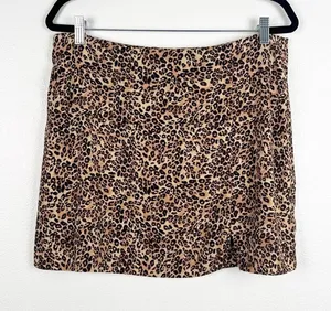 Primark Cheetah Print Mini Skirt Brown Tan Animal‎ Pattern Size 12 thumbnail 1