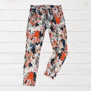 7 For All Mankind Indie Floral Skinny Jeans Statement Boho Orange Blue Size 30 thumbnail 2