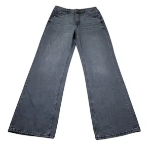 Zara Signature 90s Wide Leg Jeans Gray Denim High Rise US Size 6 EU 38 Slim Fit thumbnail 1