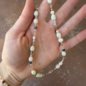Gorjana Beautiful handmade beaded pearl pastel necklace / bracelet set thumbnail 5