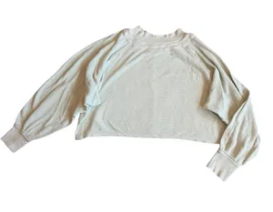 We The Free People Light Green Pullover Sweater Stretch Waffle Knit Size Medium thumbnail 1