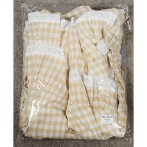 MABLE Gingham Plaid Checkered PeasantRuffle Sleeve Dress Womans Medium thumbnail 9