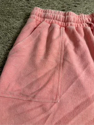 Maurices Pink Coral Corded Ribbed High Rise 5” Drawstring Short - size 1x thumbnail 2