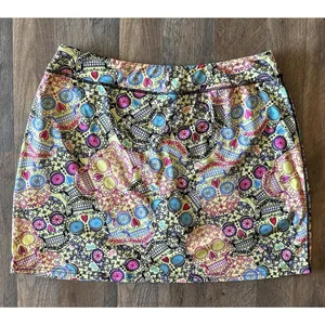 Kimmery Sugar Skull Multicolor Skirt/Short Athletic Skort Cellphone Pocket XL thumbnail 1