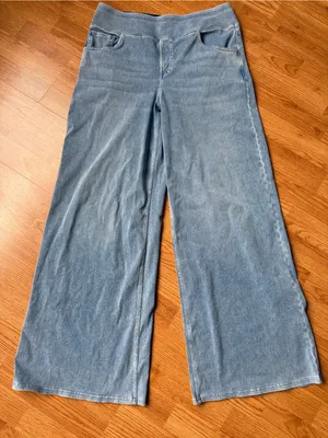 Halara Flex High Waisted Pockets Baggy Wide Leg Washed Casual Jeans Size Large thumbnail 4