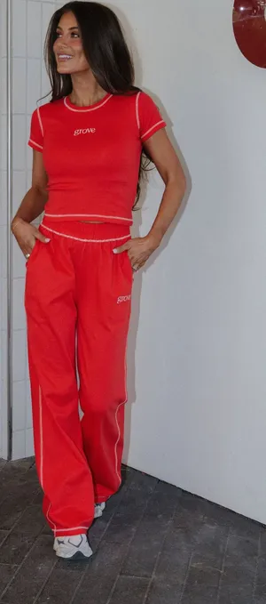 These Three Boutique grove the brand red contrast set thumbnail 1
