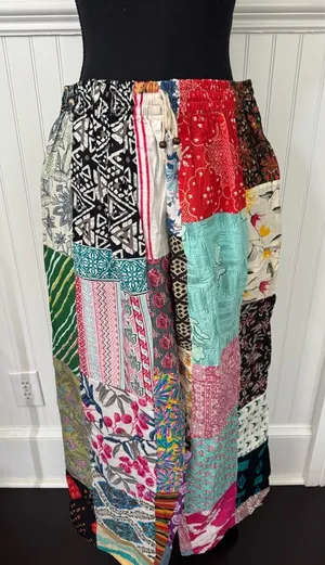 Kathmandu Imports NWT Kantha Patchwork Wide Leg Drawstring Pants ~ One Size Fits Most thumbnail 1