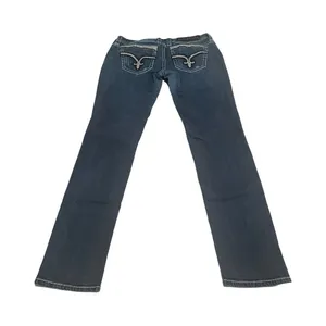 Rock Revival Dee Skinny Jeans Womens 30 Dark‎ Wash Embellished Low Rise Western thumbnail 2