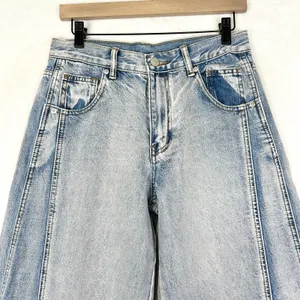 Bohme Kadie High Rise Baggy Jeans Light Wash Size Small NWT Button Cuff Rigid thumbnail 6