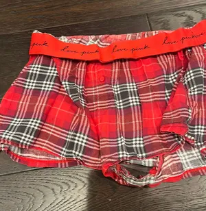 Pink Red Plaid Boxy Pajama Shorts thumbnail 4