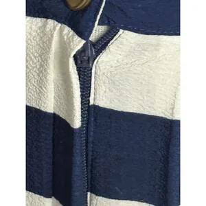 Vintage Chaus classic nautical navy/white pleated striped maxi skirt Size 10 thumbnail 4