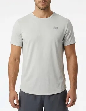 New Balance Womens Athletics Tee WT41253 Light Grey Mesh Training Shirt Size M thumbnail 1