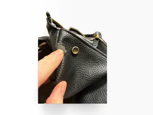 Freshly Picked Black Faux Leather Diaper Backpack with Gold Hardware Larger Size thumbnail 11