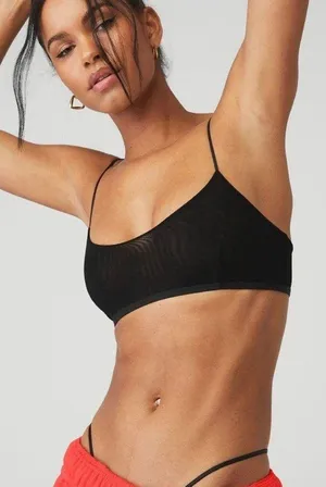 Alo Airmesh Venus Bralette Black X Small NWT Authentic thumbnail 1