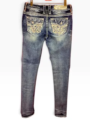 Rock Revival Sundee Easy Skinny Jeans Size 26 Rhinestone Bling Y2K thumbnail 8