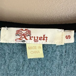 Aryeh Teal Floral Knit Sweater Babydoll Dress Small Colorful Flower Power Retro thumbnail 6