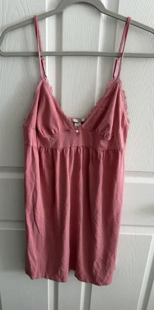VTG Victorias Secret Slip Dress Large Pink Babydoll Mini 90s Y2K Femme Girly thumbnail 1
