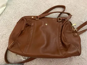 Ora Delphine Brown Pebbled Leather Tote Bag thumbnail 1