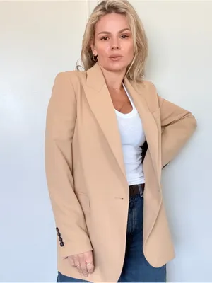 Zara Camel Single-Button Tailored Blazer & Trousers thumbnail 3