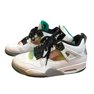 Air Jordan 4 Retro Rasta AQ9129 100 Womens Size 10 White Lucid Green Black thumbnail 9