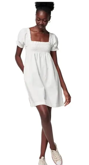 Faherty Ramona smocked white‎ organic cotton dress thumbnail 1