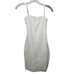 Princess Polly White Textured Ruched Mini Dress Bodycon Cottagecore Size‎ 2 thumbnail 2