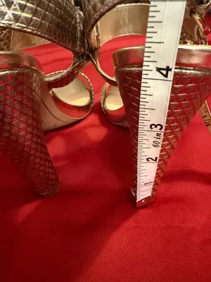 Karl Lagerfeld Rose Gold Textured Slingback Heels thumbnail 3