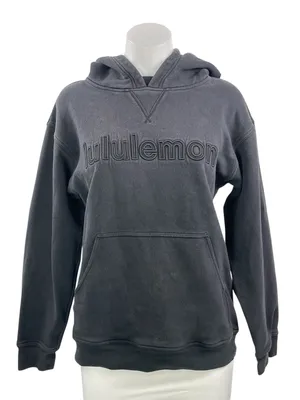Lululemon All Yours Women's Black Long Sleeve Fleece Hoodie Sweatshirt Top 6 thumbnail 1