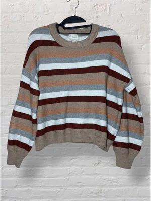 Pink Republic 70s Vibe Slouch Cozy Knit Cabincore Indie Sz L thumbnail 1