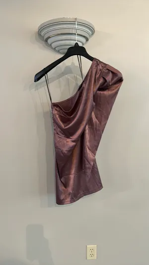 Lulus Indulge Me Dusty Purple Satin One-Shoulder Bodycon Dress thumbnail 3