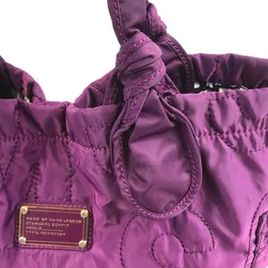 MARC By MARC JACOBS Workwear Quilted Signature Tote Bag Purple Nylon Travel EUC thumbnail 7