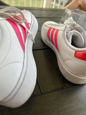 adidas Grand court classic white leather striped lace up sneakers ladies 9.5 M thumbnail 5