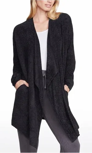 Barefoot Dreams CozyChic Lite Long Cardigan S/M Black Open Front Style 436 thumbnail 1