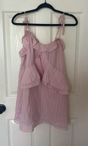 Pink Victoria secret ruffle dress thumbnail 1